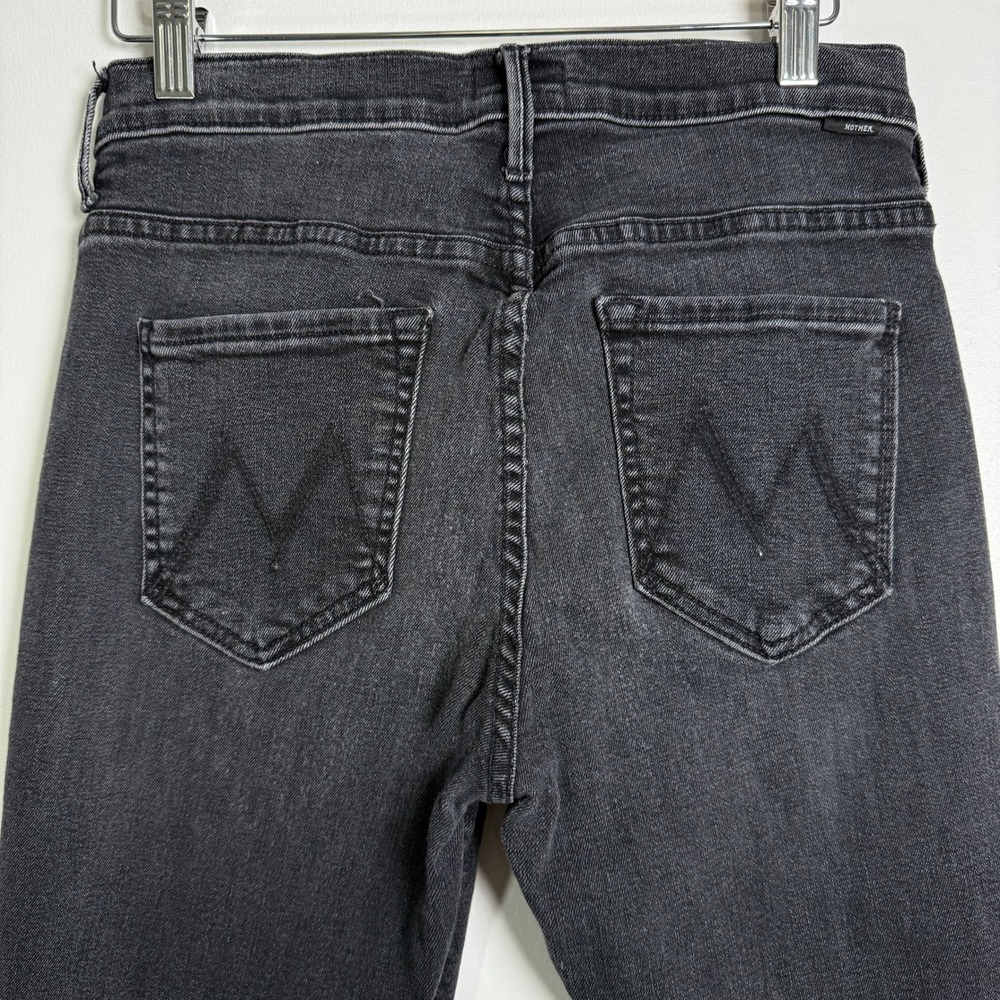 Mother The Weekender Fray Jeans Womens 28 Black Flare Night Shadow Frayed Hem - Picture 9 of 13